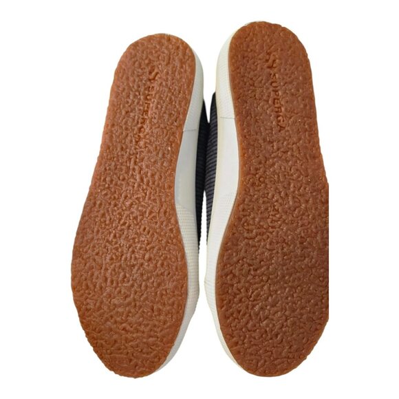 Superga Size 9.5 Sneakers Corduroy Blue Wide Stripe - Picture 7 of 9